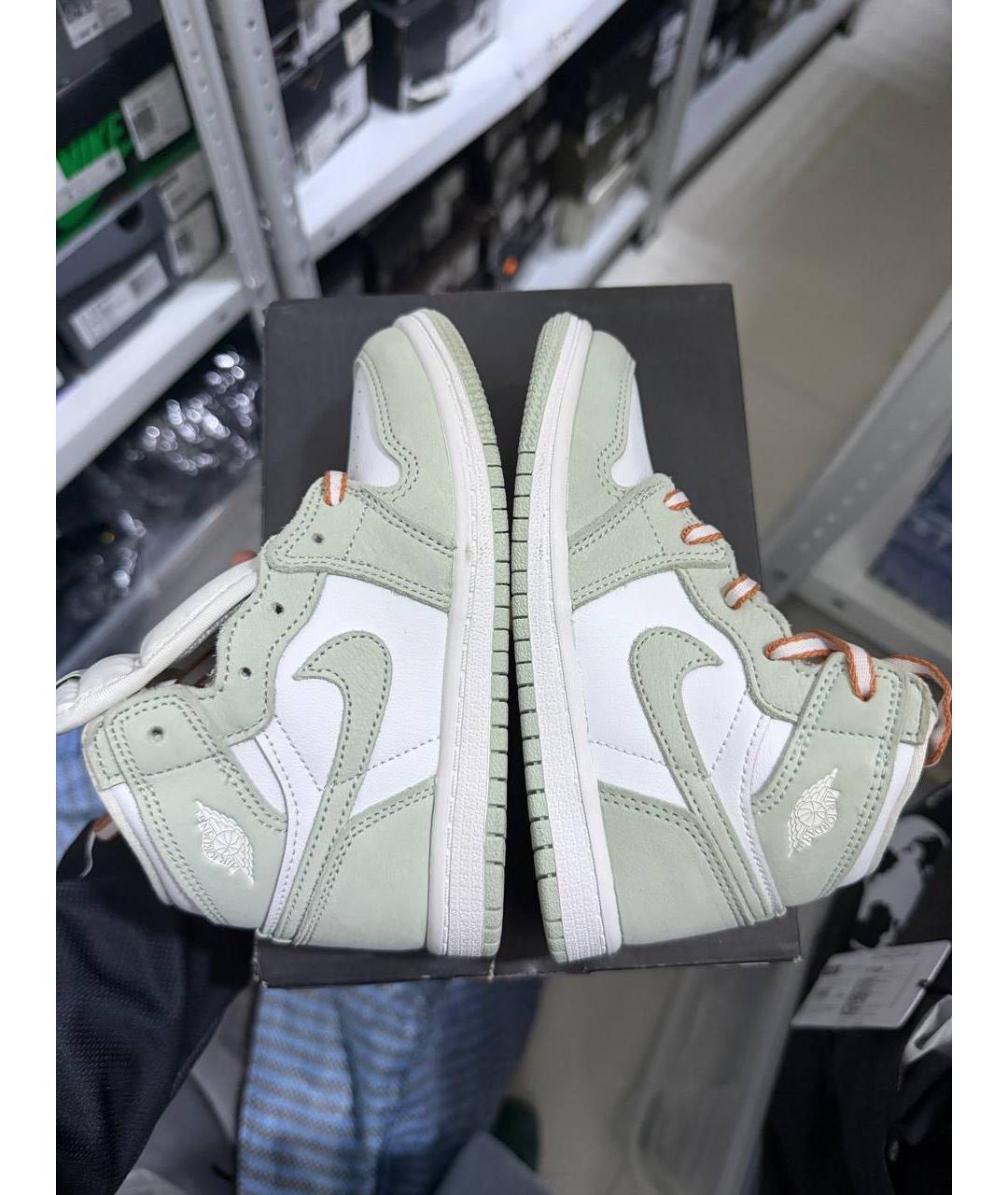 JORDAN Зеленые кожаные кеды, фото 2