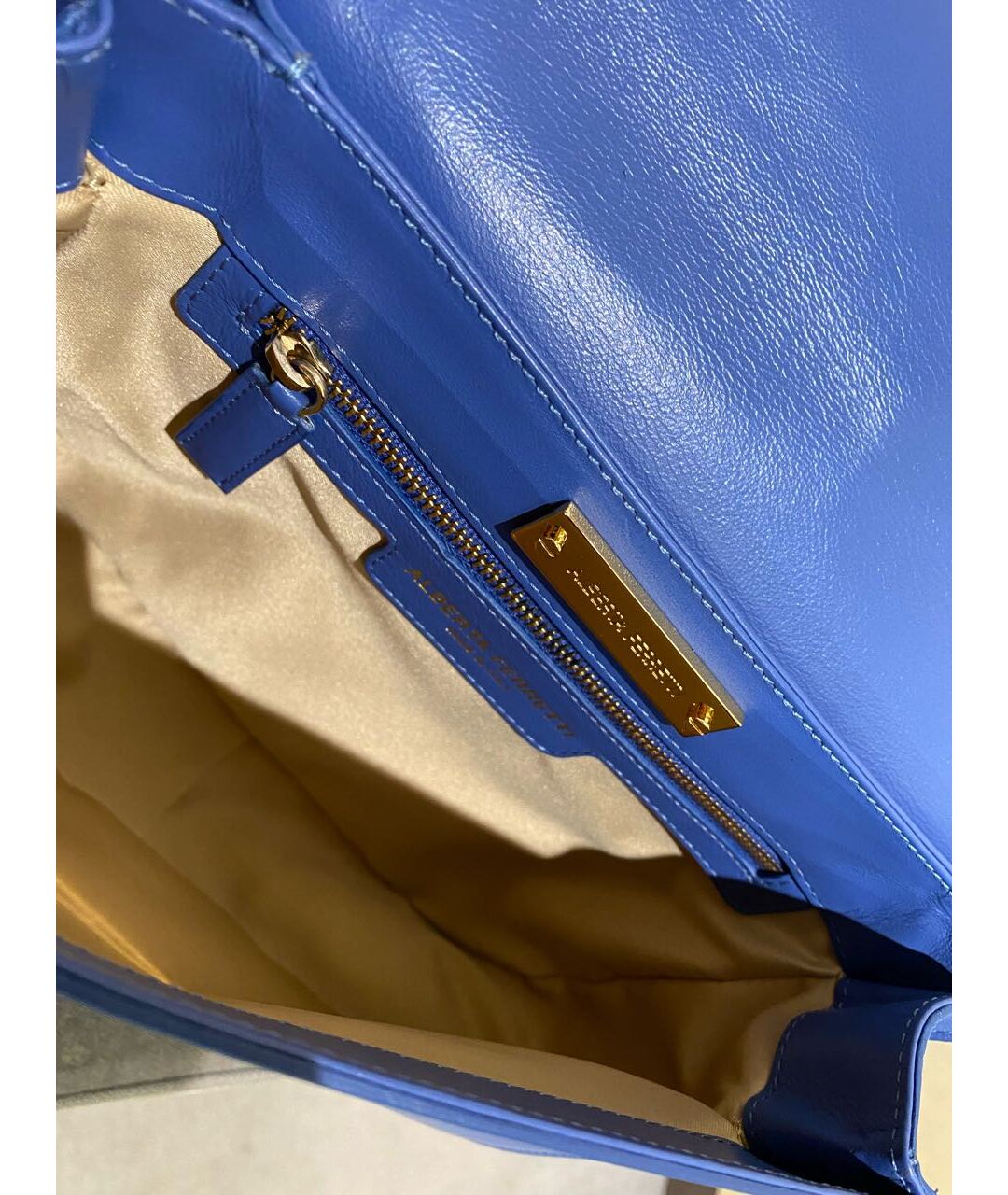ALBERTA FERRETTI Синяя кожаная сумка через плечо, фото 6