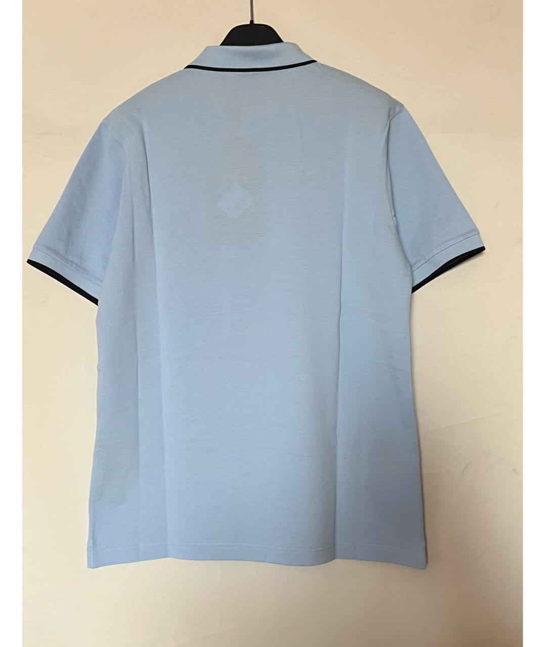 PRADA Голубое хлопковое поло с коротким рукавом, фото 7