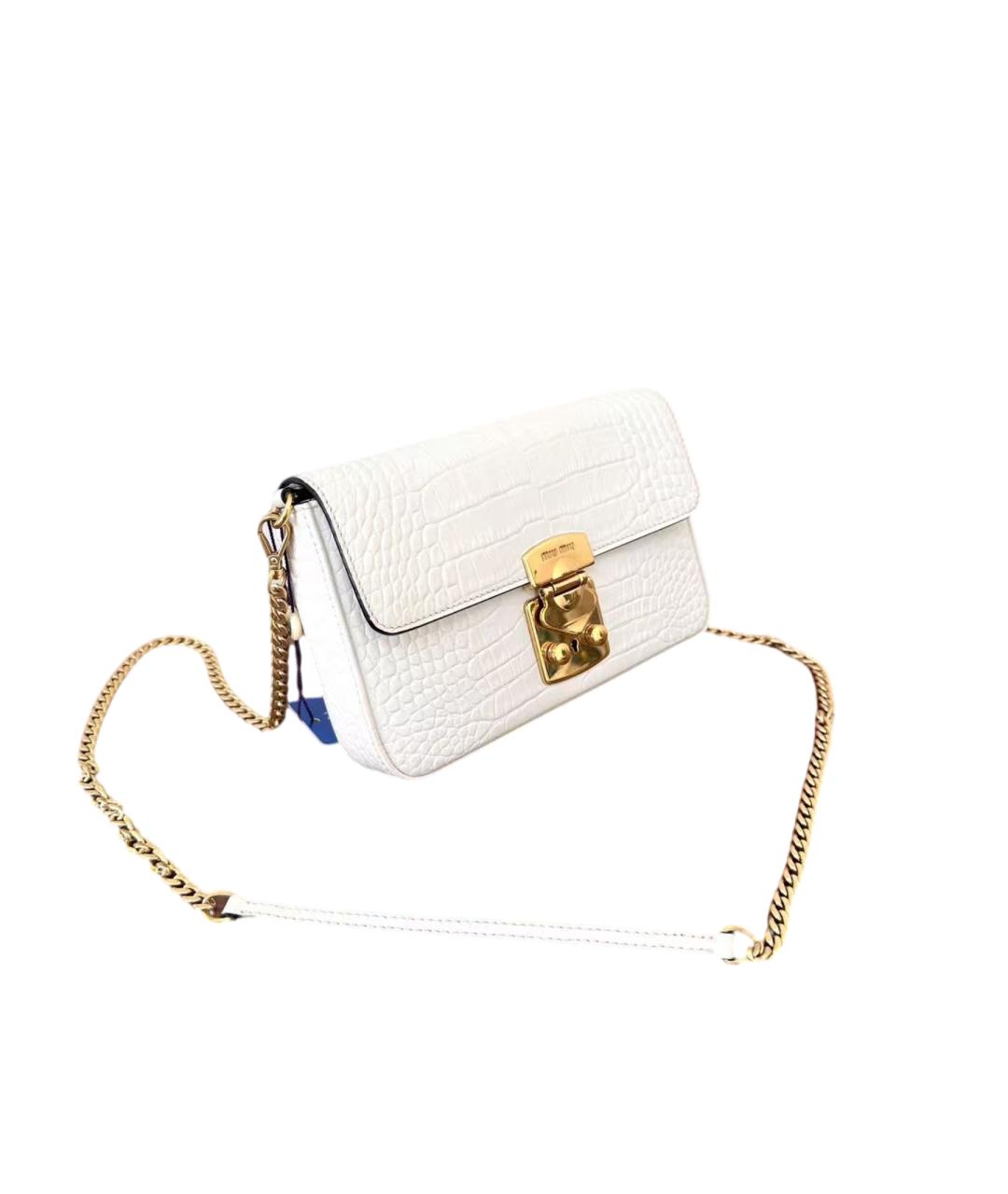 MIU MIU Белая кожаная сумка через плечо, фото 8