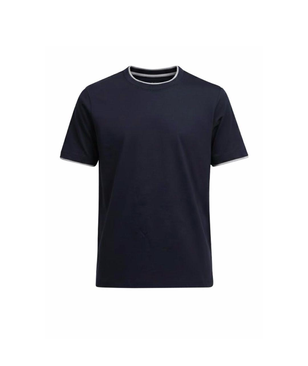 PESERICO Темно-синяя хлопковая футболка, фото 9