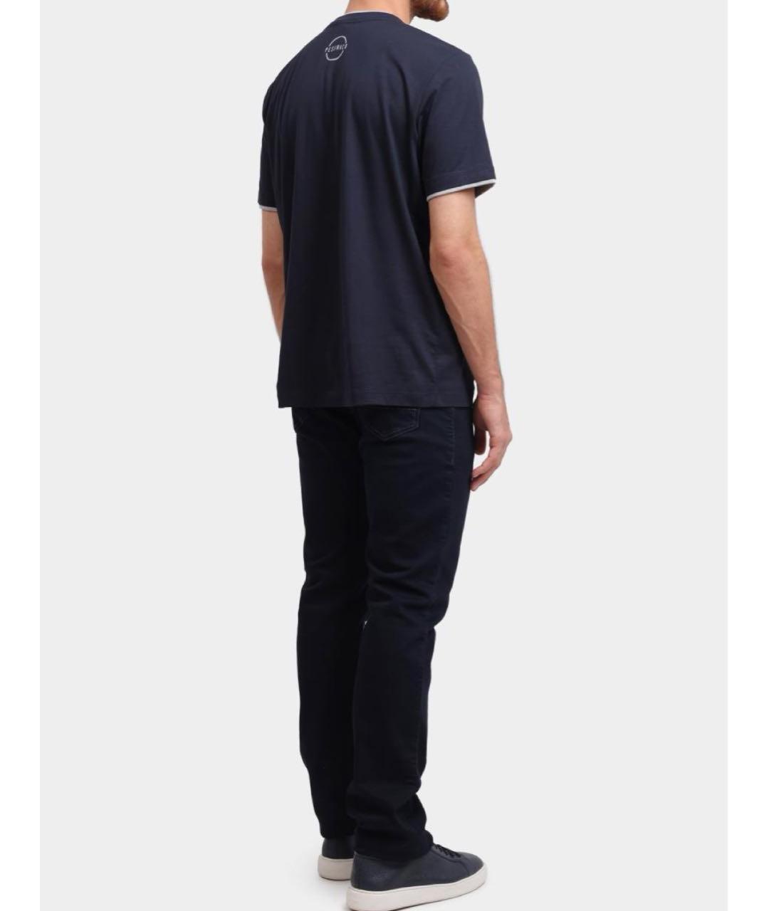 PESERICO Темно-синяя хлопковая футболка, фото 4