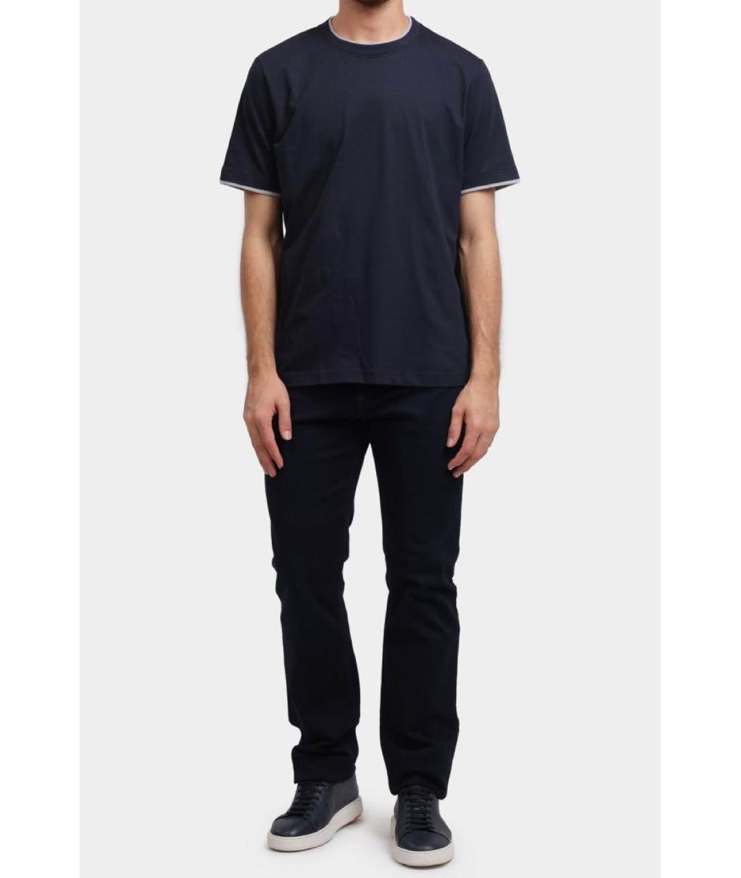 PESERICO Темно-синяя хлопковая футболка, фото 2