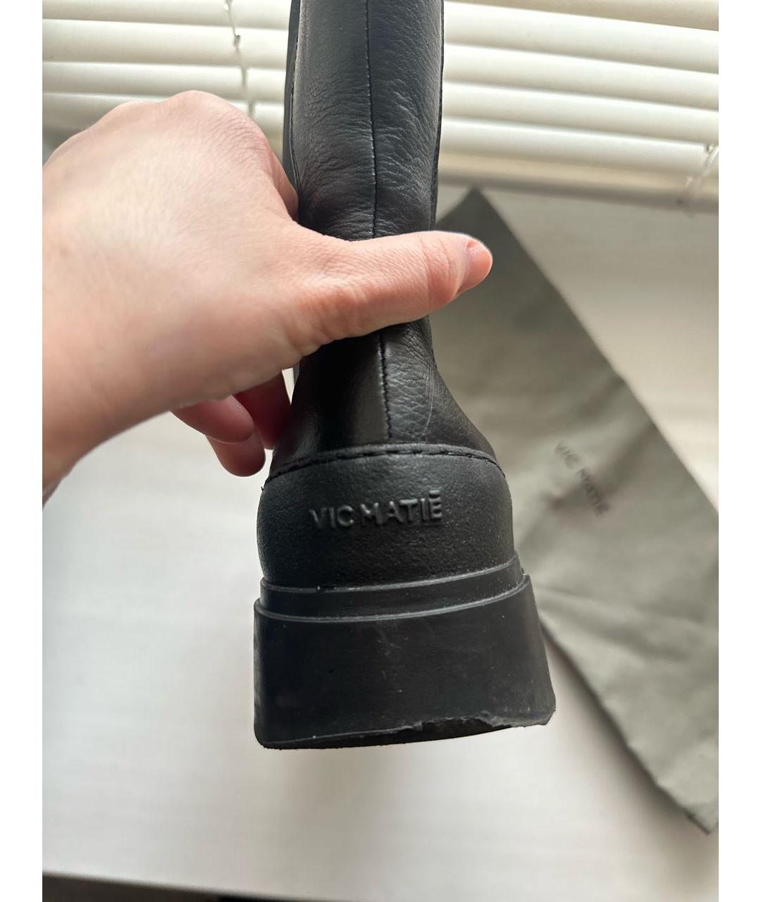 VIC MATIE Черные кожаные ботинки, фото 6
