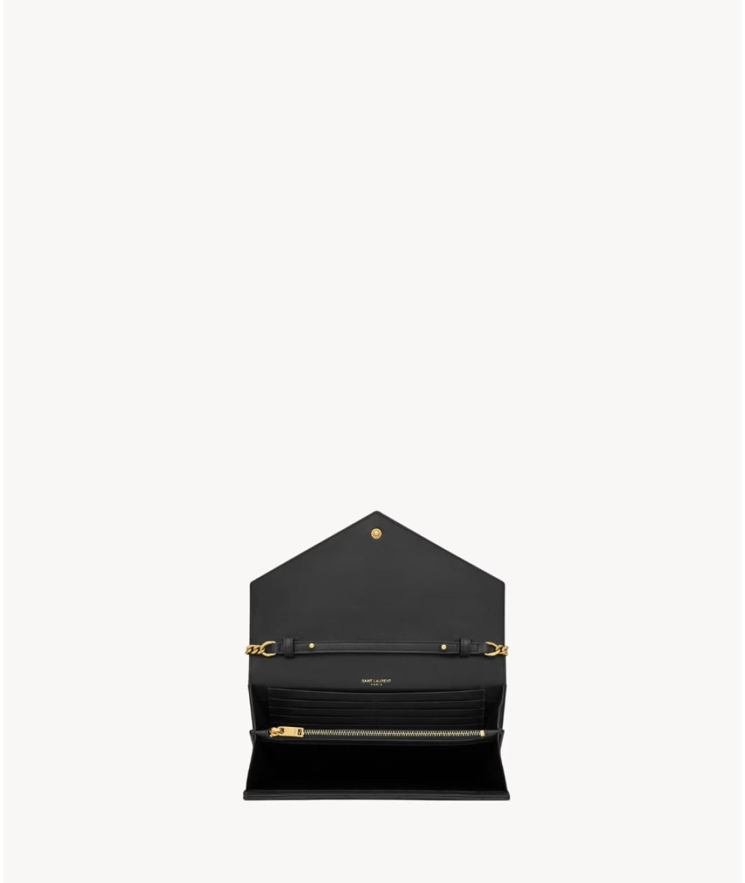 SAINT LAURENT Черная кожаная сумка через плечо, фото 5