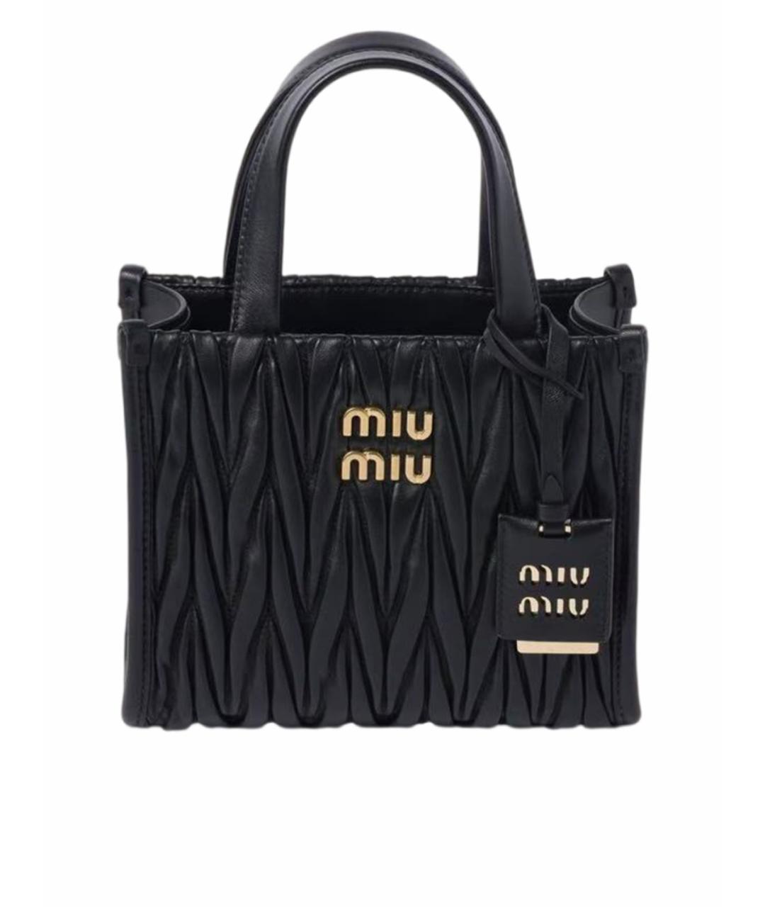 MIU MIU Черная кожаная сумка через плечо, фото 1