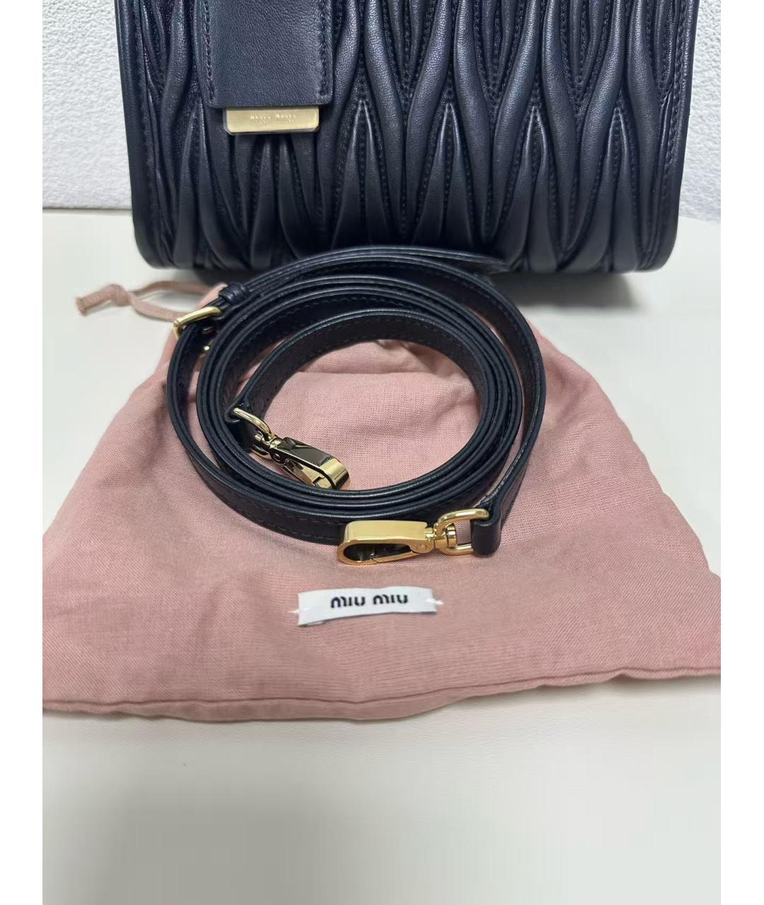MIU MIU Черная кожаная сумка через плечо, фото 4