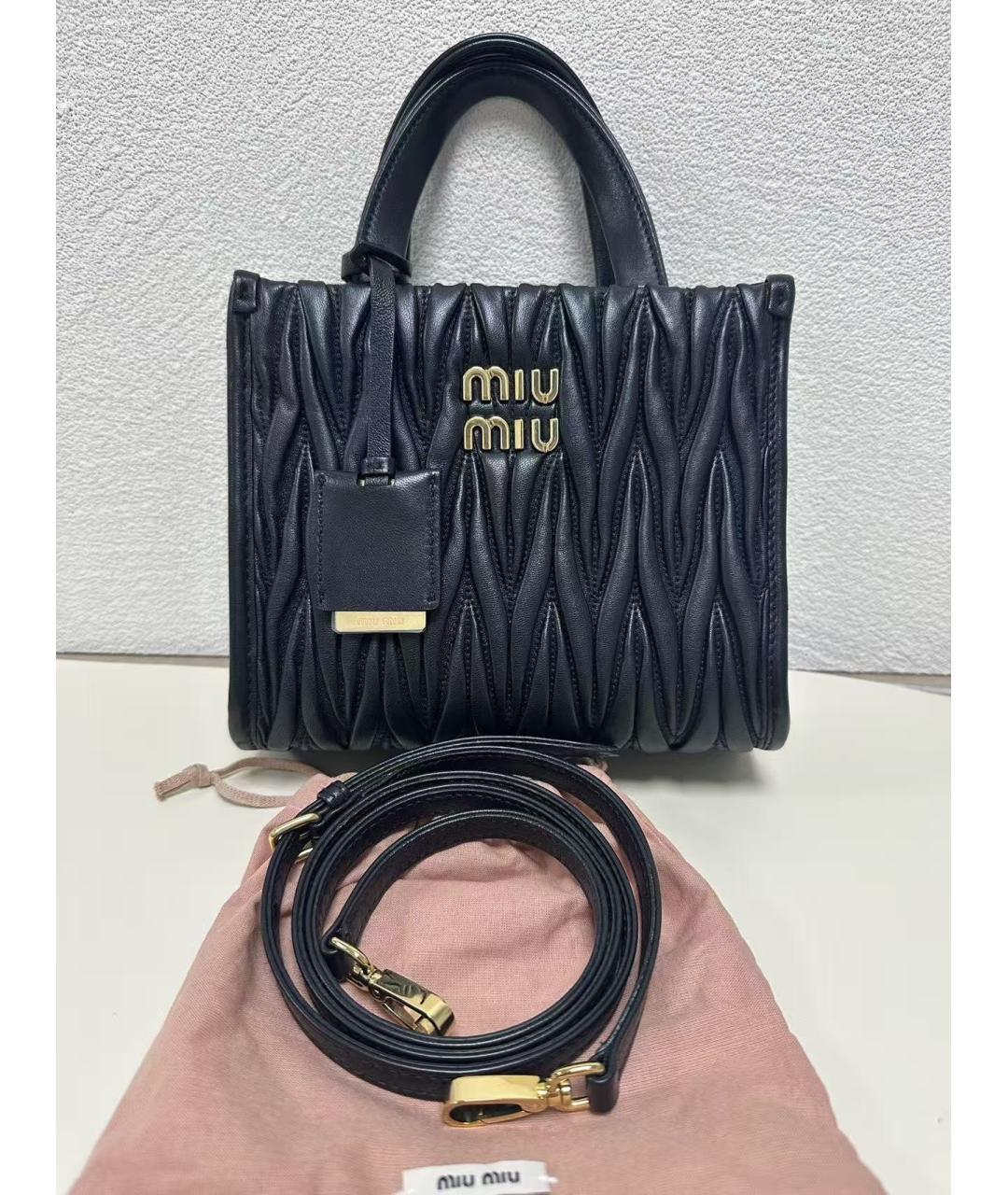 MIU MIU Черная кожаная сумка через плечо, фото 2