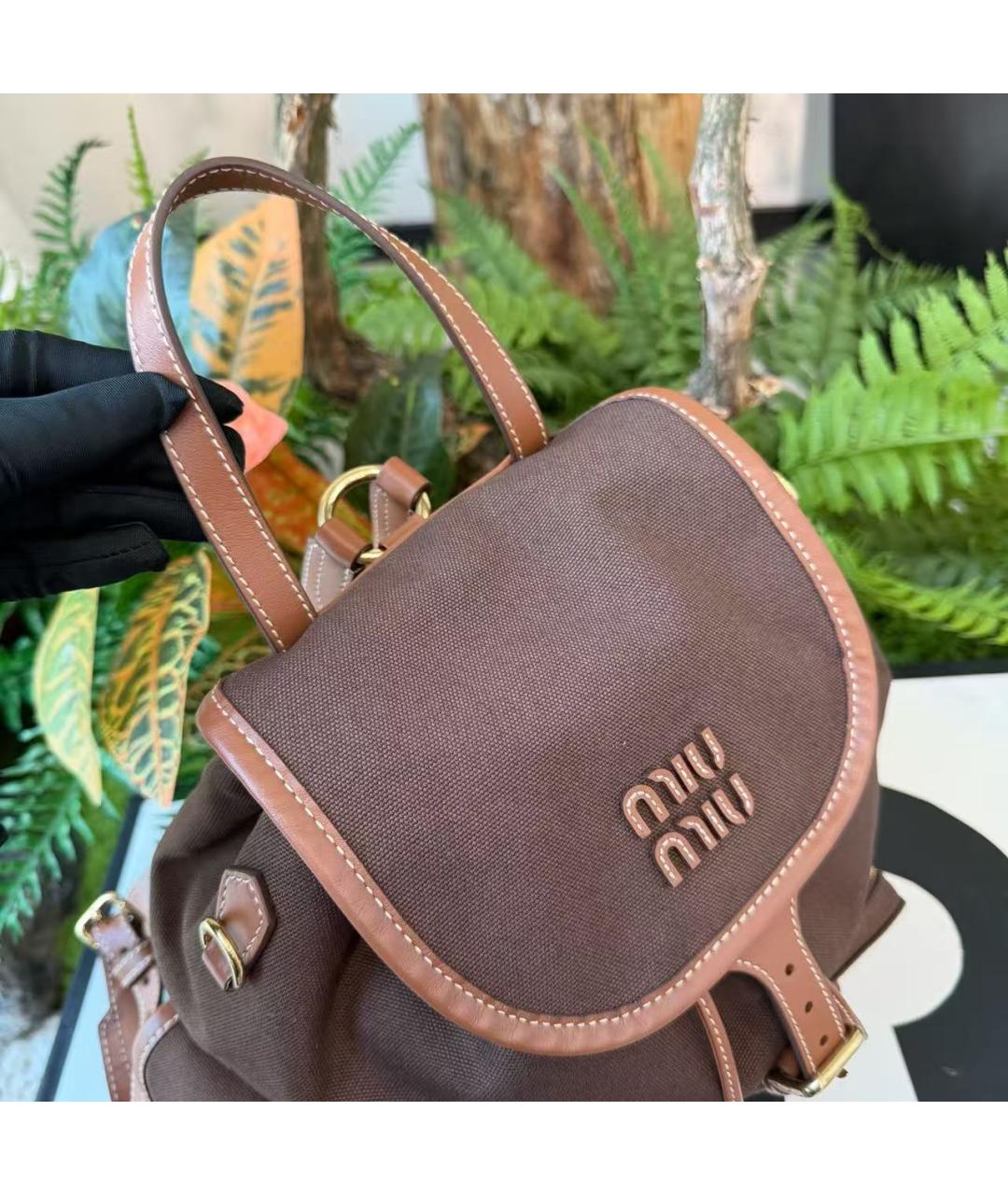 MIU MIU Коричневый рюкзак, фото 7