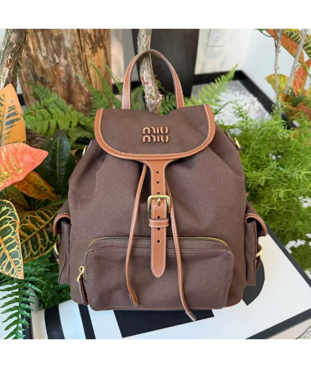 MIU MIU Коричневый рюкзак, фото 2