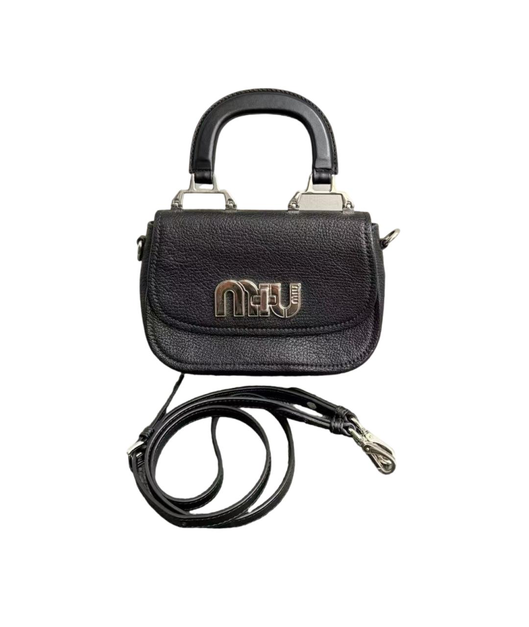 MIU MIU Черная кожаная сумка через плечо, фото 7