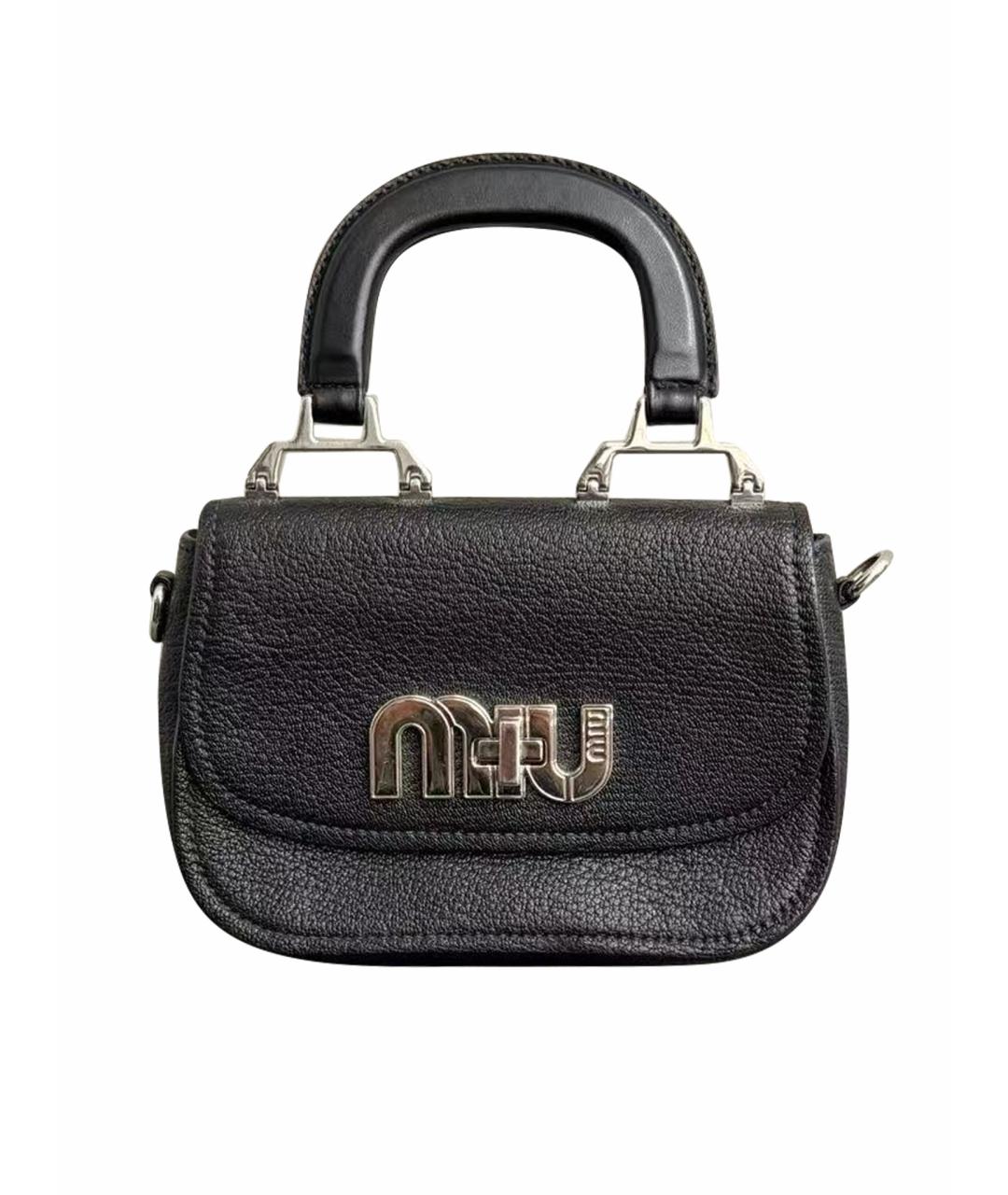 MIU MIU Черная кожаная сумка через плечо, фото 1