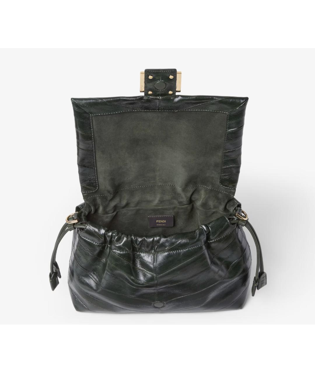 FENDI Зеленая кожаная сумка через плечо, фото 4