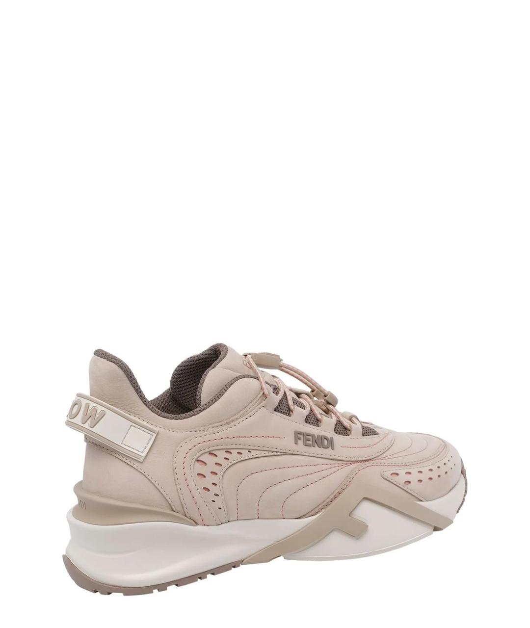 FENDI Бежевые замшевые кроссовки, фото 2
