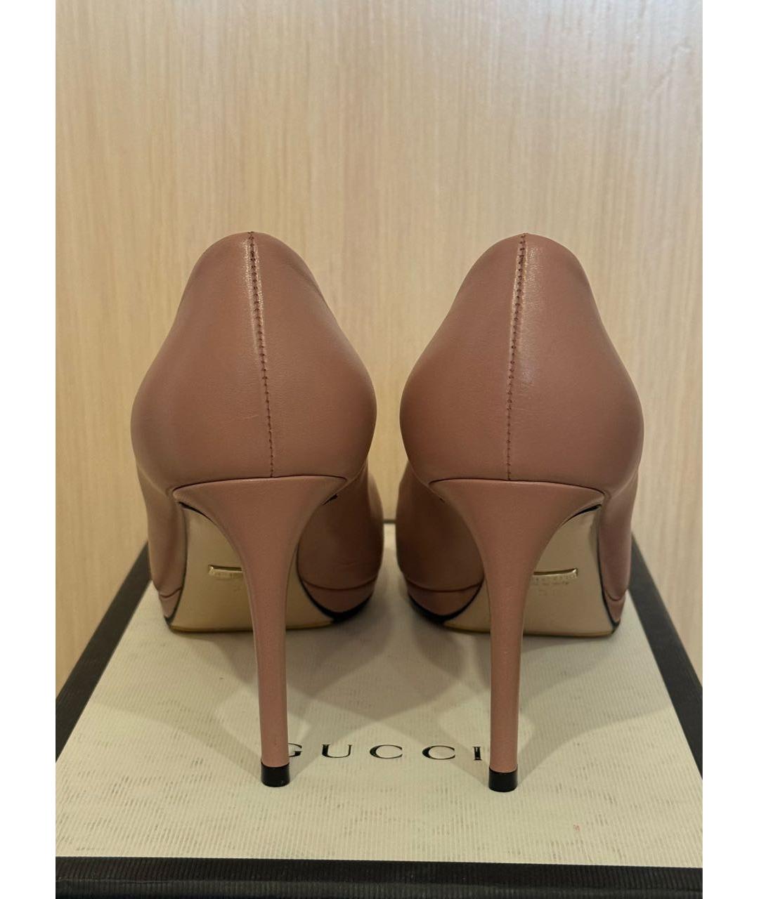 GUCCI Розовые кожаные туфли, фото 4