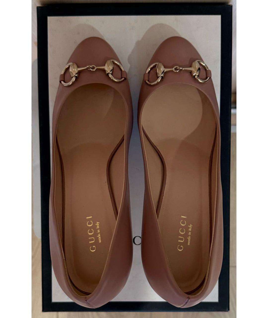 GUCCI Розовые кожаные туфли, фото 3