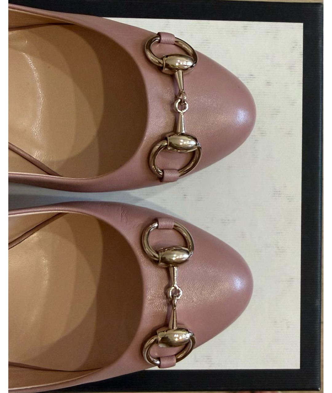 GUCCI Розовые кожаные туфли, фото 5