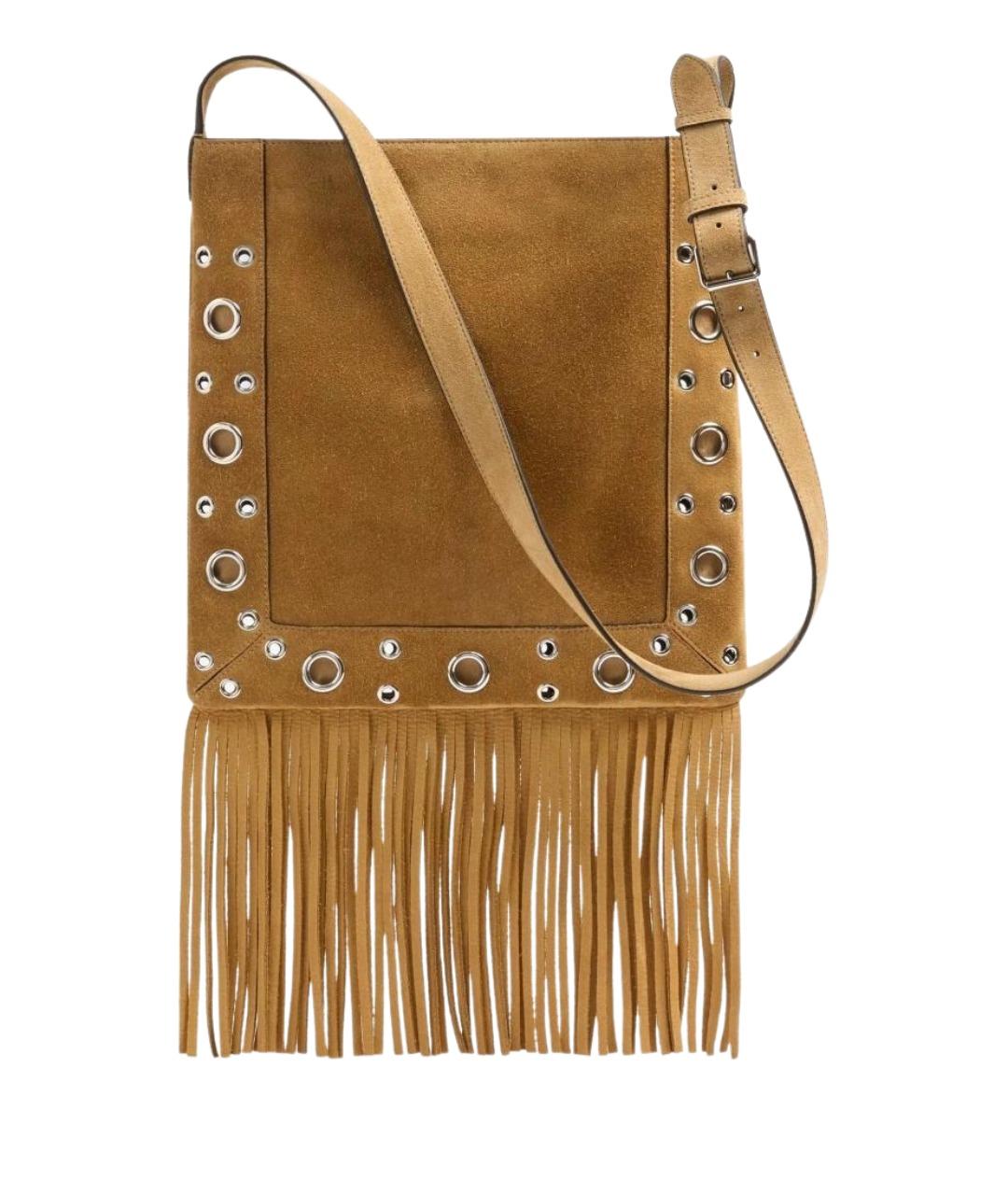 VALENTINO Бежевая замшевая сумка на плечо, фото 1