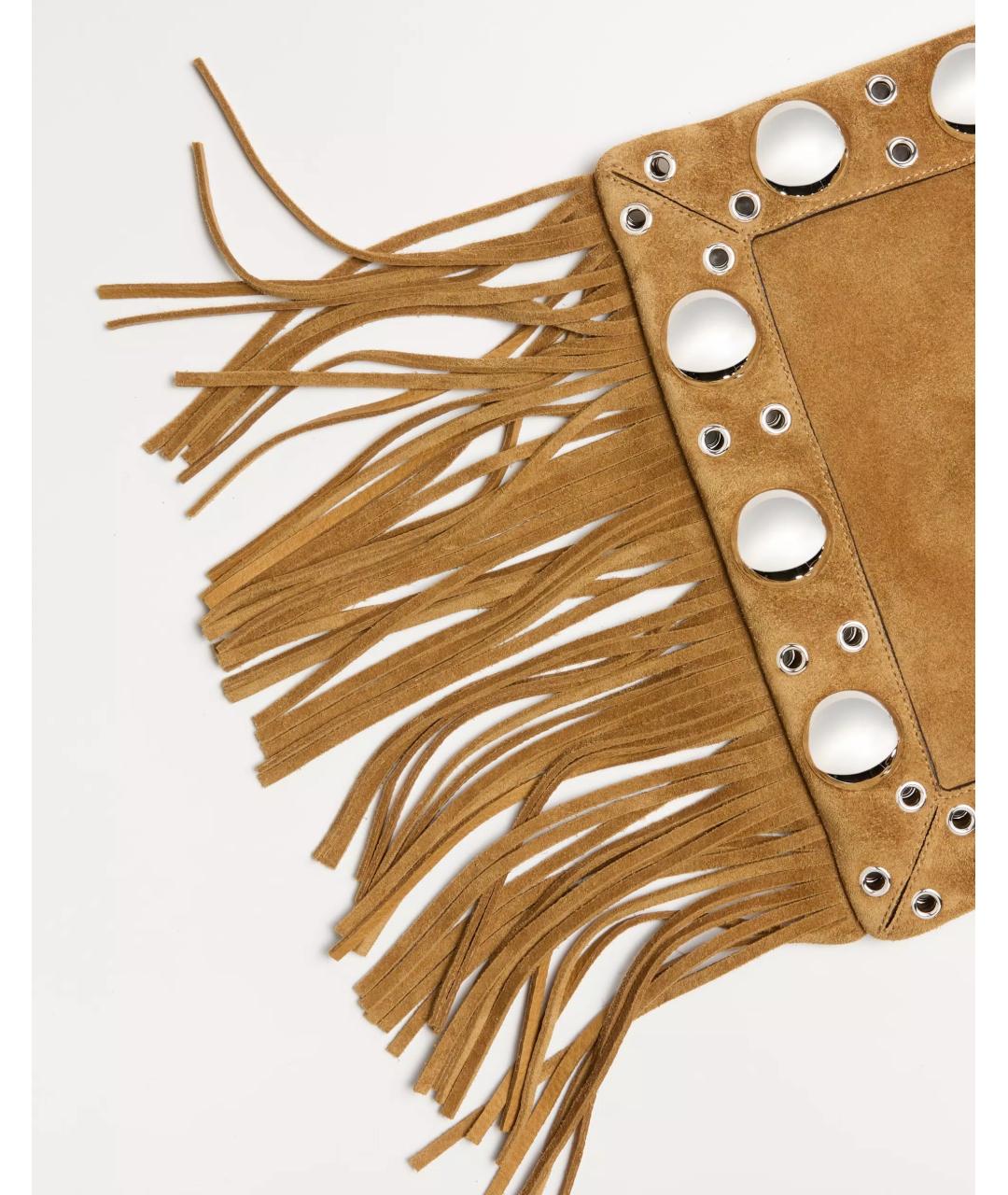 VALENTINO Бежевая замшевая сумка на плечо, фото 3