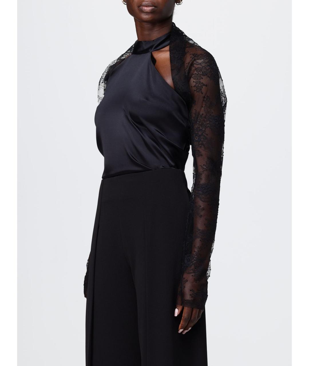 ALBERTA FERRETTI Черная полиэстеровая блузы, фото 3