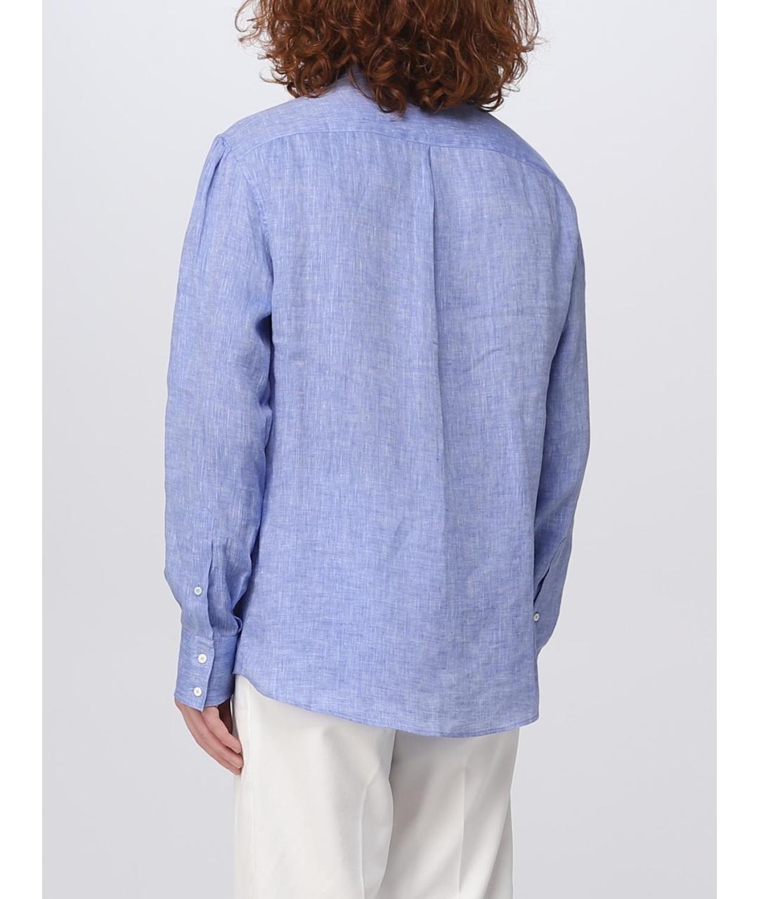 BRUNELLO CUCINELLI Голубая кэжуал рубашка, фото 3