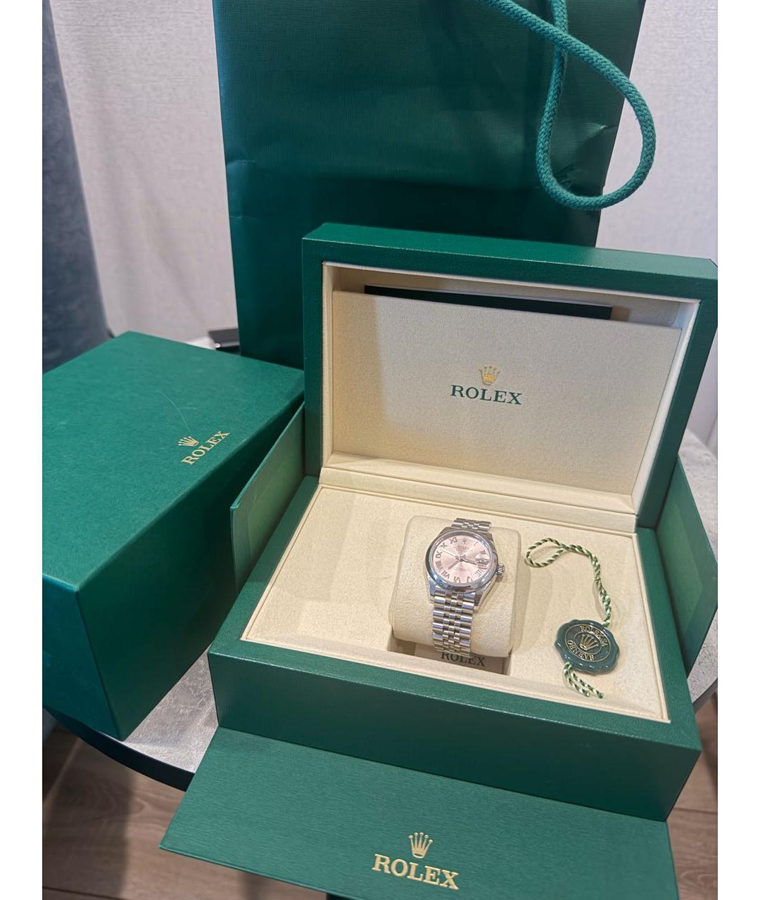 ROLEX Антрацитовые серебряные часы, фото 4