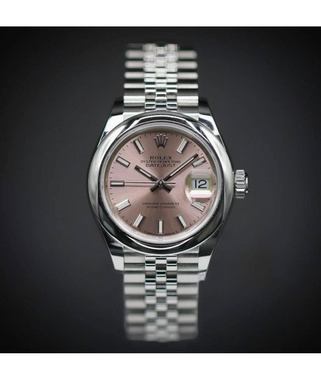 ROLEX Антрацитовые серебряные часы, фото 5