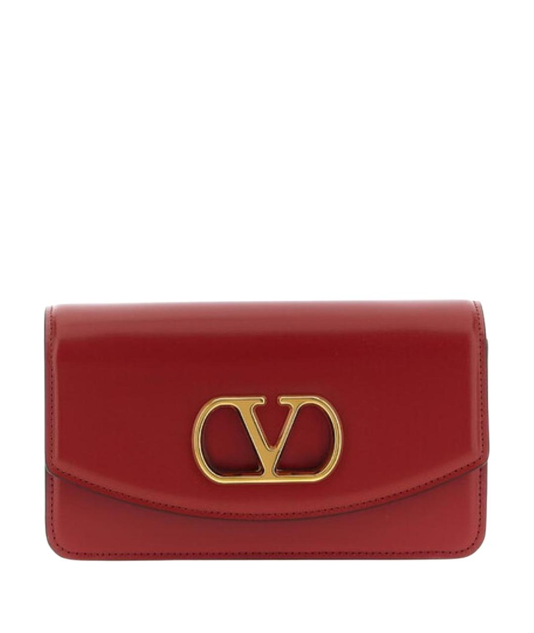 VALENTINO Красная кожаная сумка через плечо, фото 1