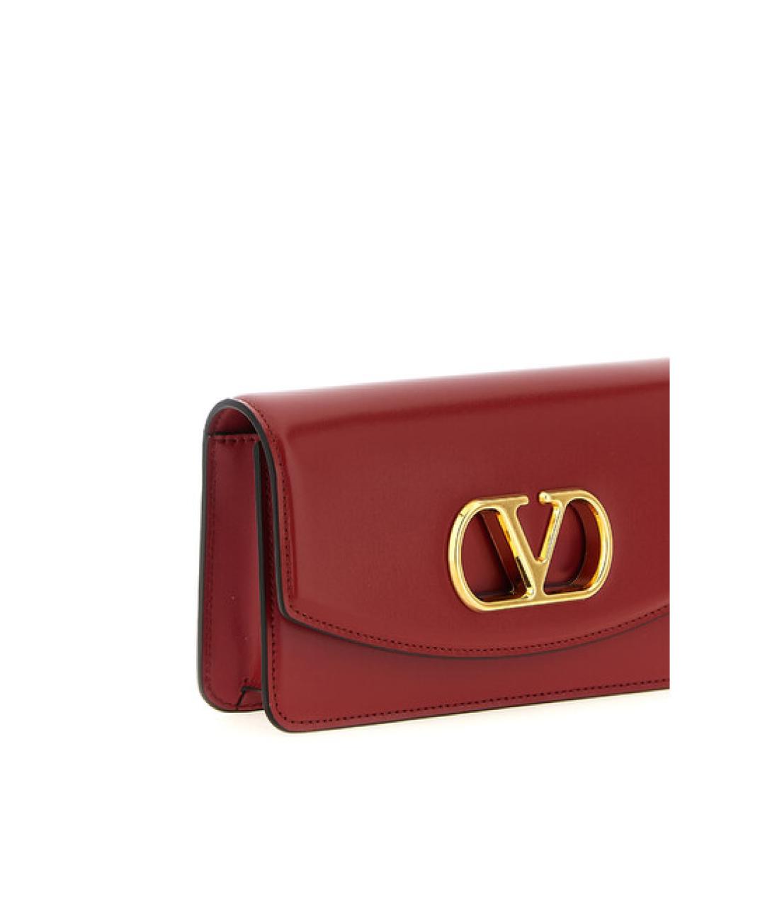 VALENTINO Красная кожаная сумка через плечо, фото 4