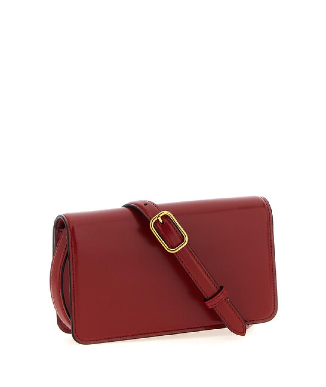 VALENTINO Красная кожаная сумка через плечо, фото 3