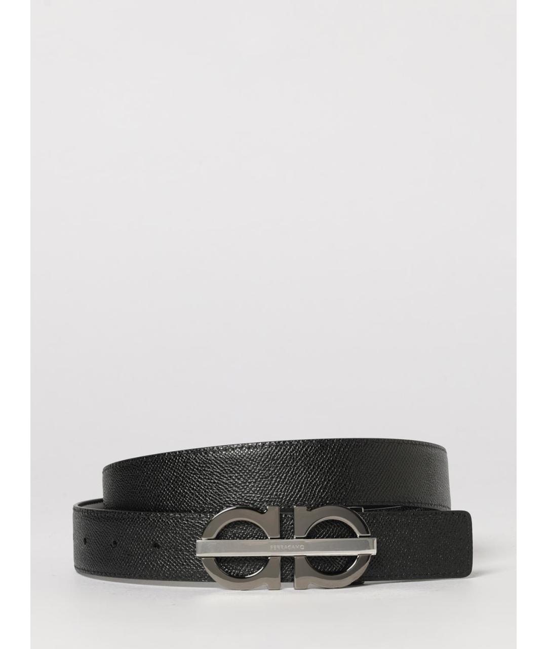 FERRAGAMO Черный кожаный ремень, фото 2