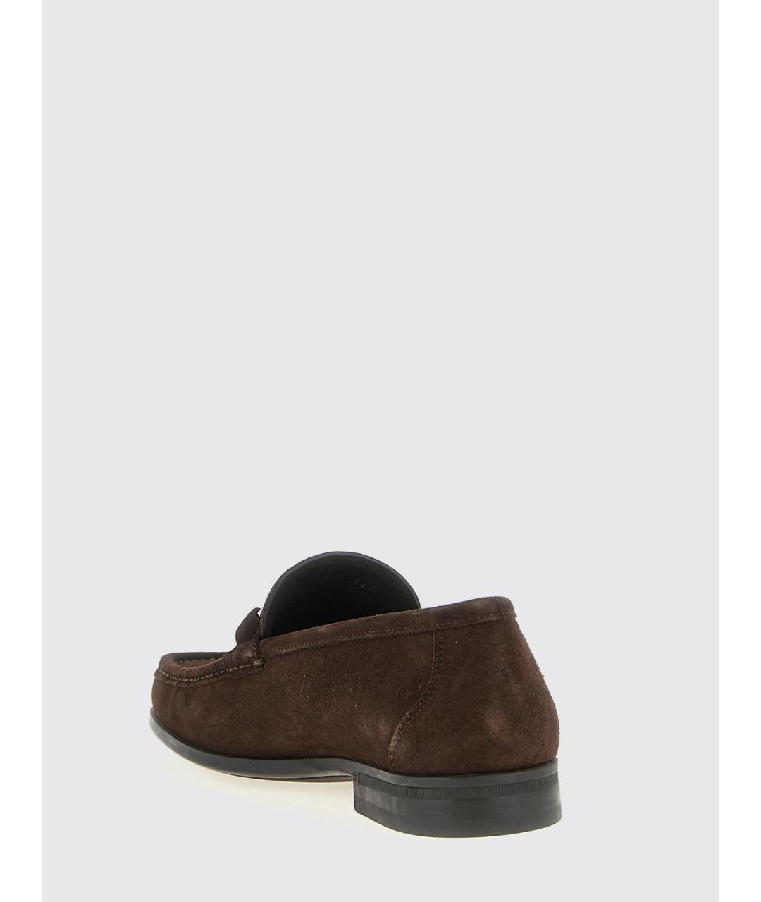 FERRAGAMO Коричневые кожаные лоферы, фото 3