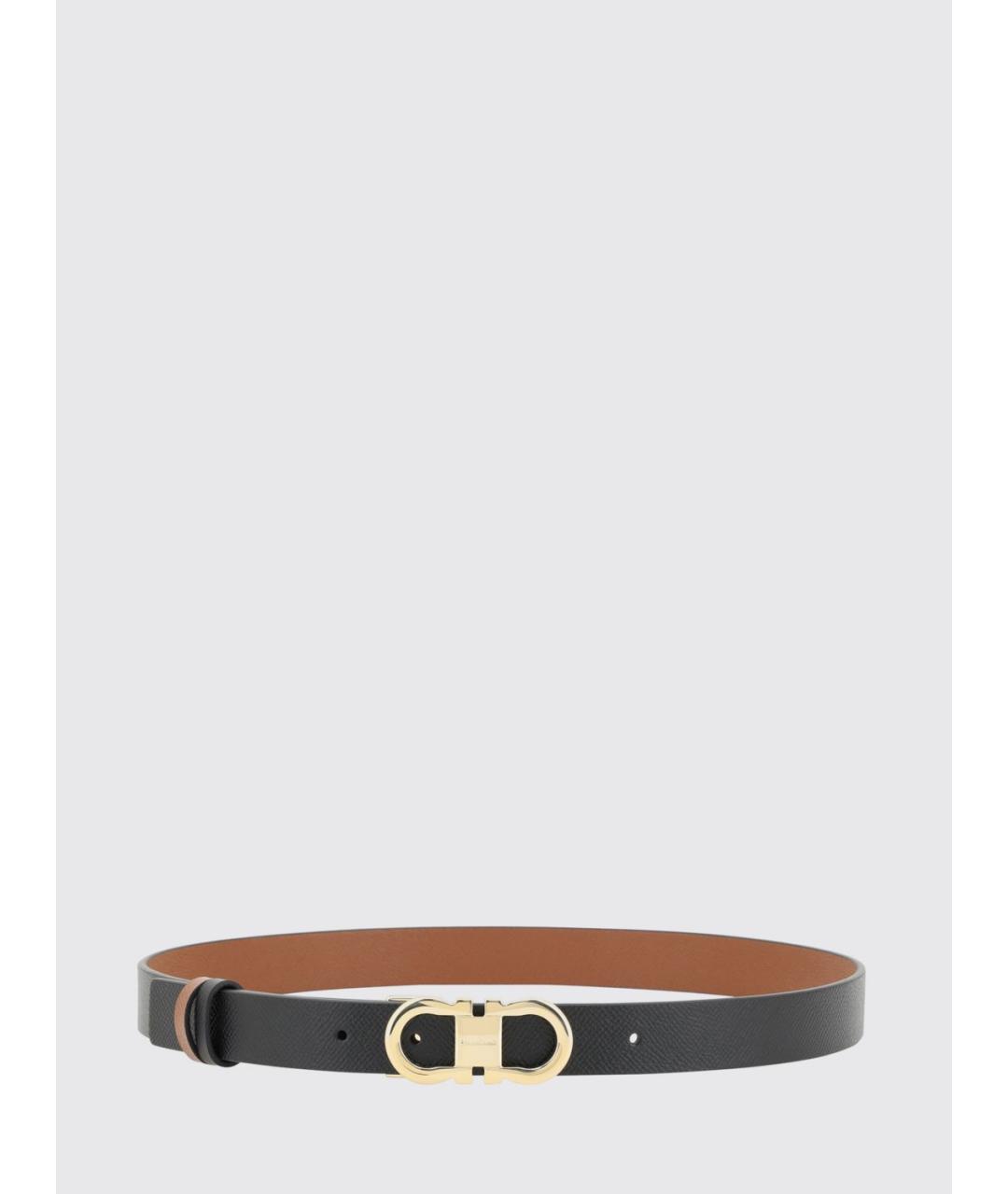 FERRAGAMO Черный кожаный ремень, фото 2