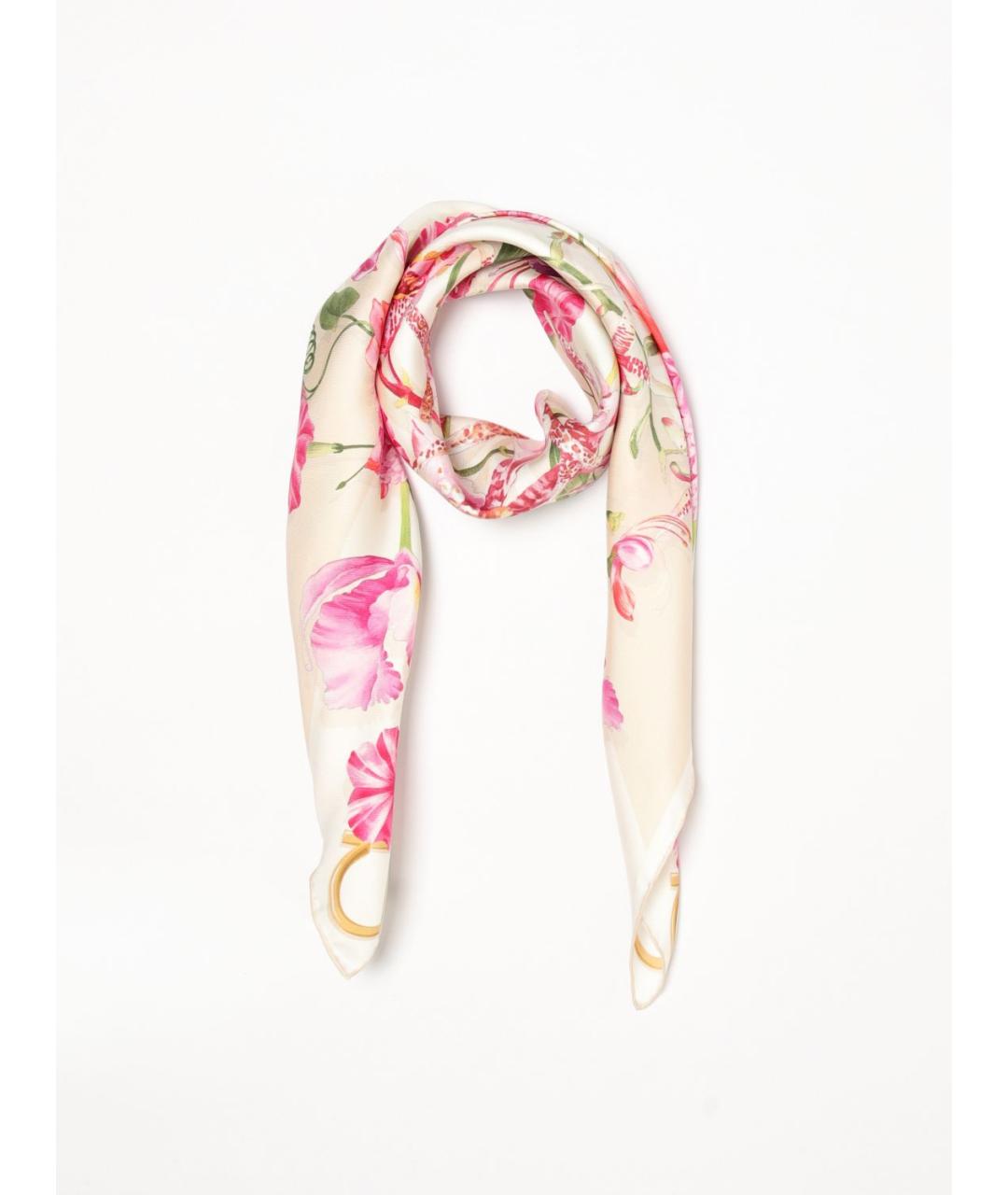 FERRAGAMO Розовый шелковый шарф, фото 5