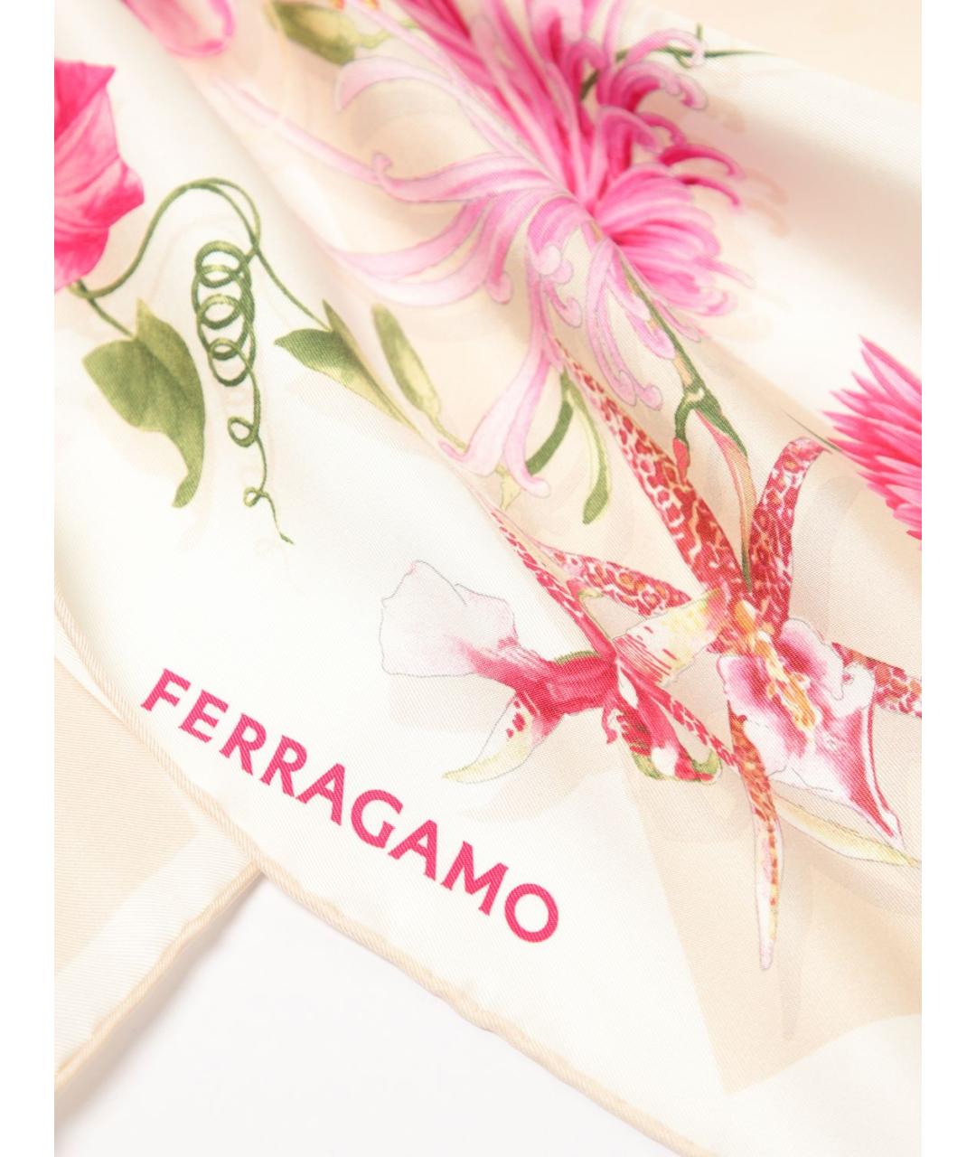 FERRAGAMO Розовый шелковый шарф, фото 3