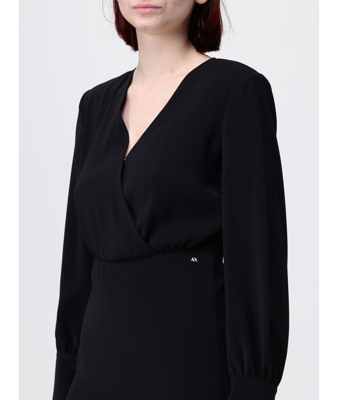 ARMANI EXCHANGE Черное полиэстеровое повседневное платье, фото 3