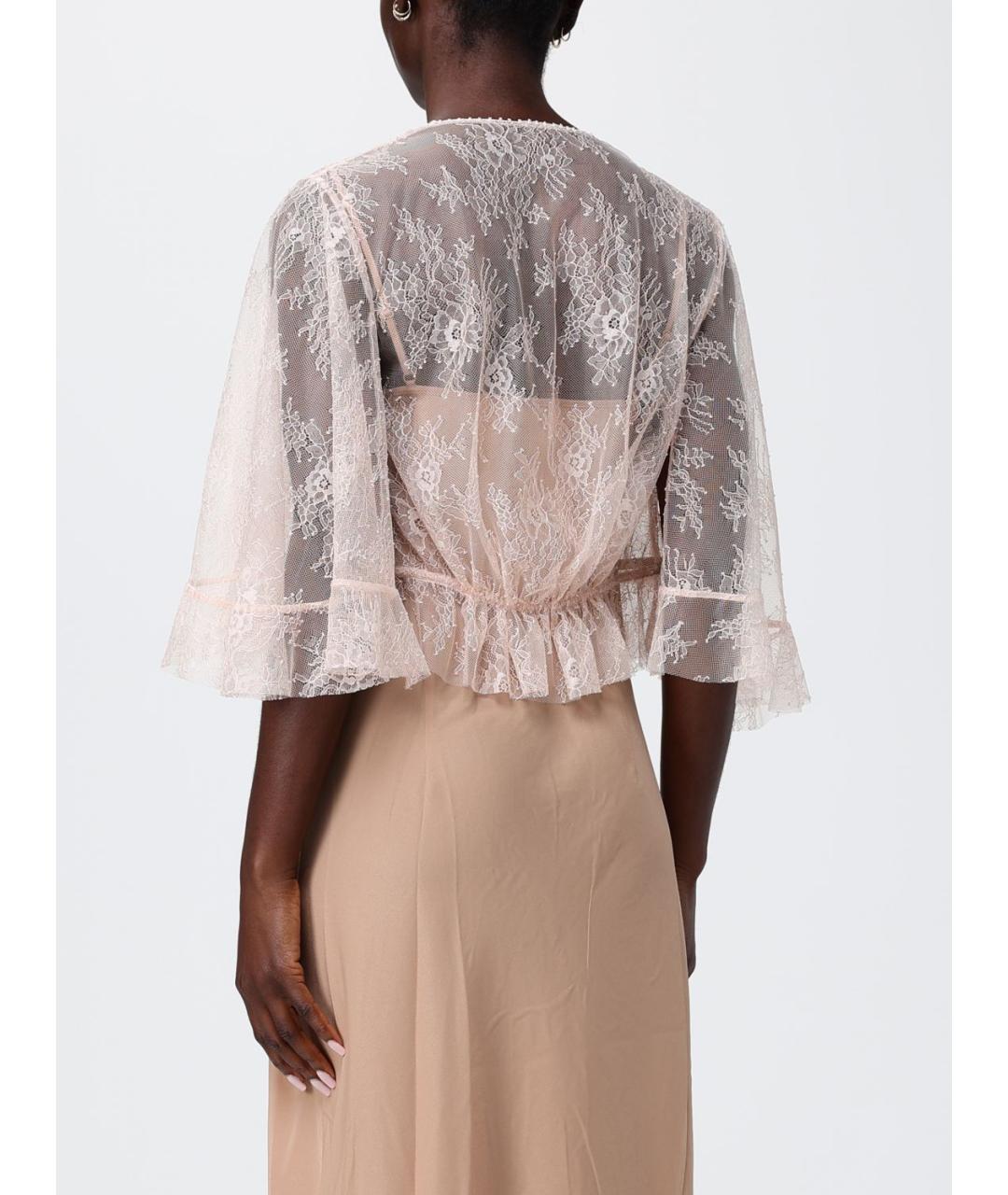 ALBERTA FERRETTI Бежевая полиэстеровая блузы, фото 2