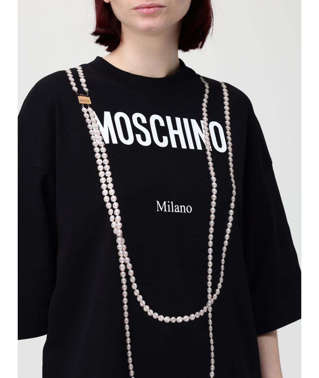 MOSCHINO Черное хлопковое повседневное платье, фото 3