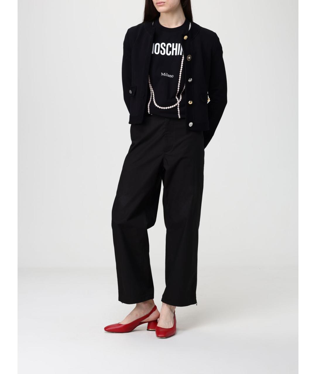 MOSCHINO Черная хлопковая футболка, фото 2