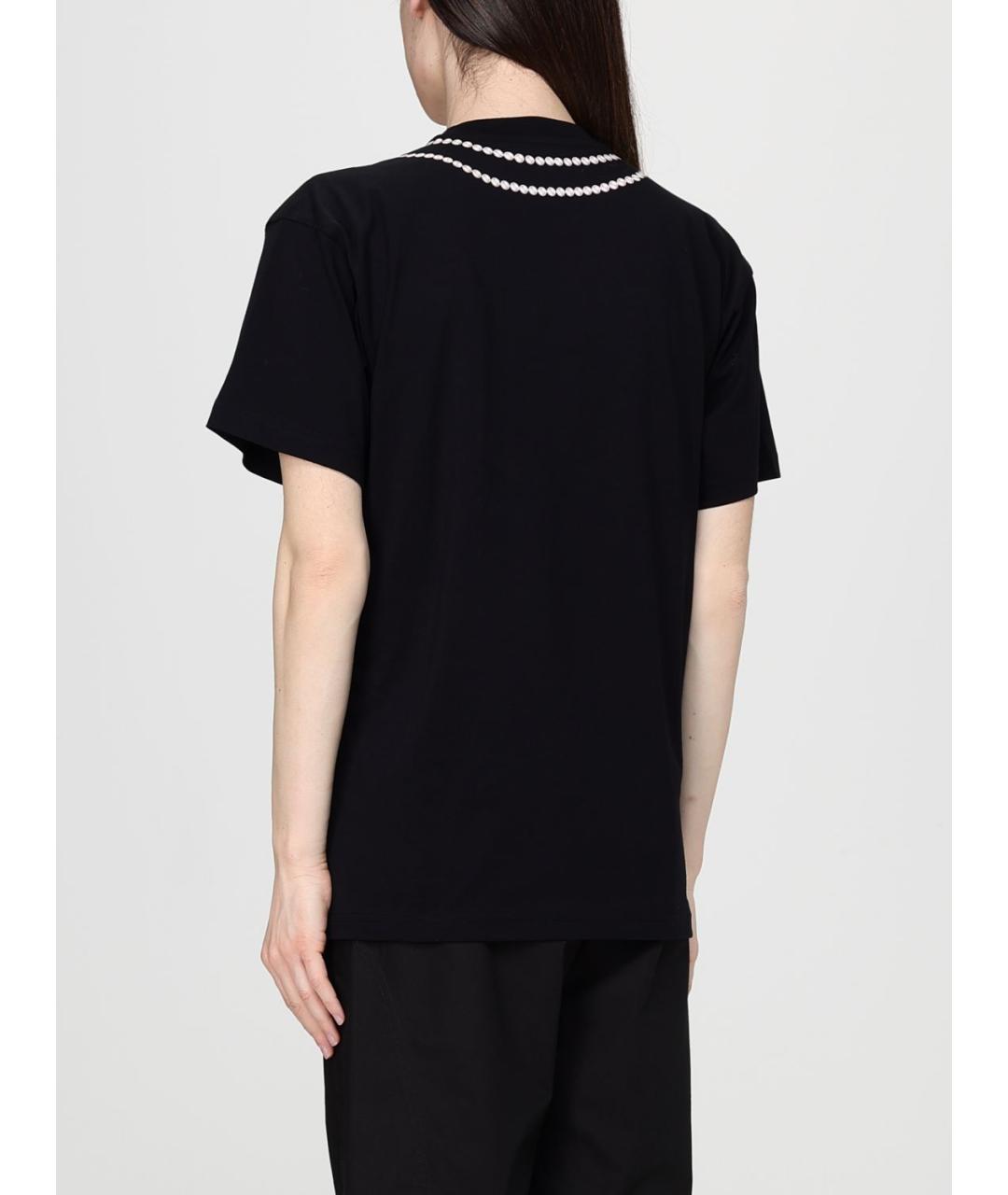 MOSCHINO Черная хлопковая футболка, фото 3