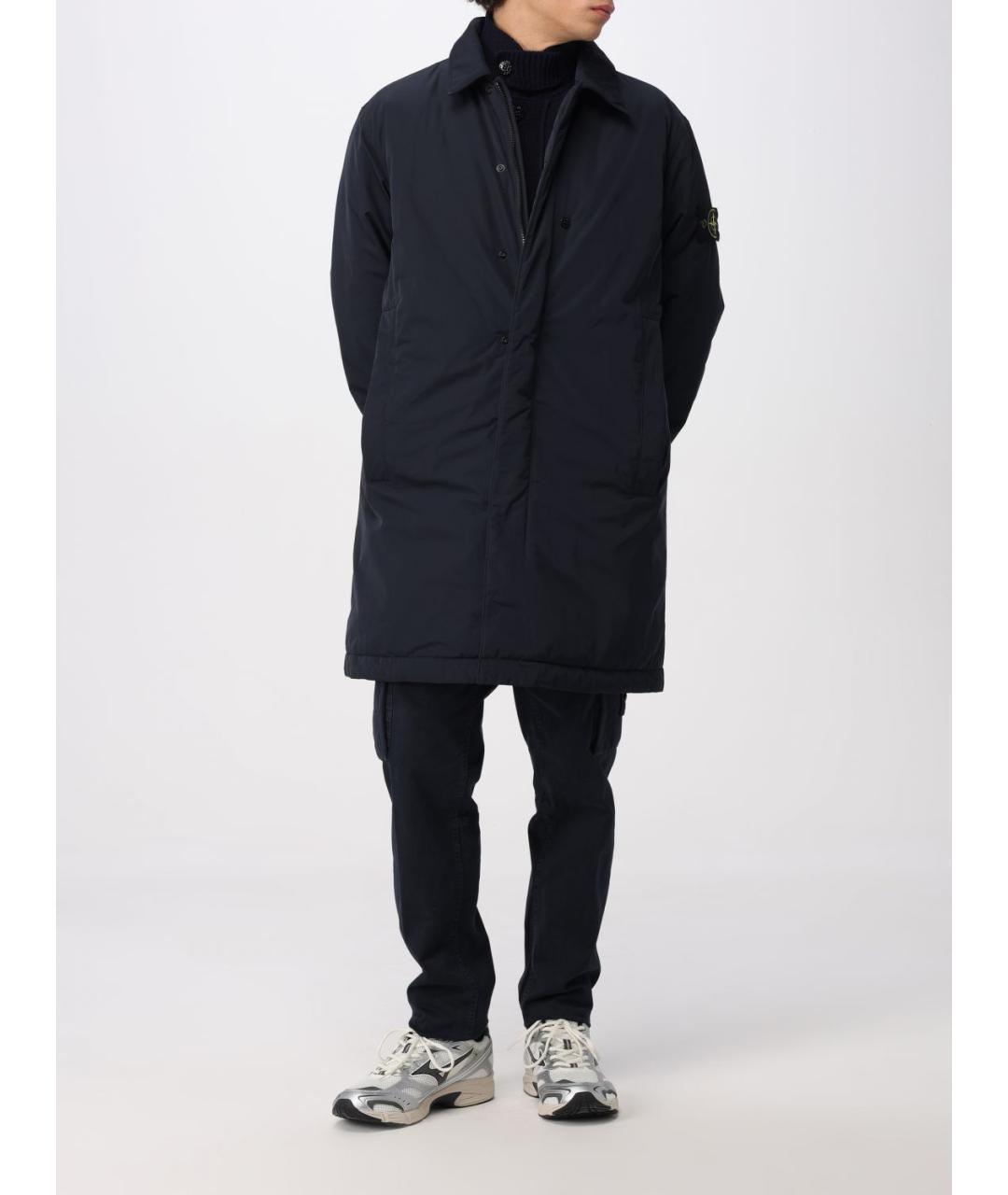 STONE ISLAND Темно-синий шерстяной кардиган, фото 2