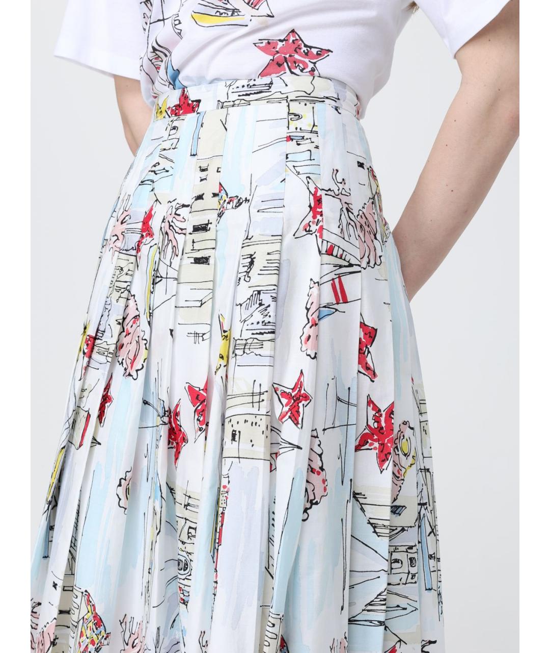 ANTONIO MARRAS Белая хлопковая юбка миди, фото 4