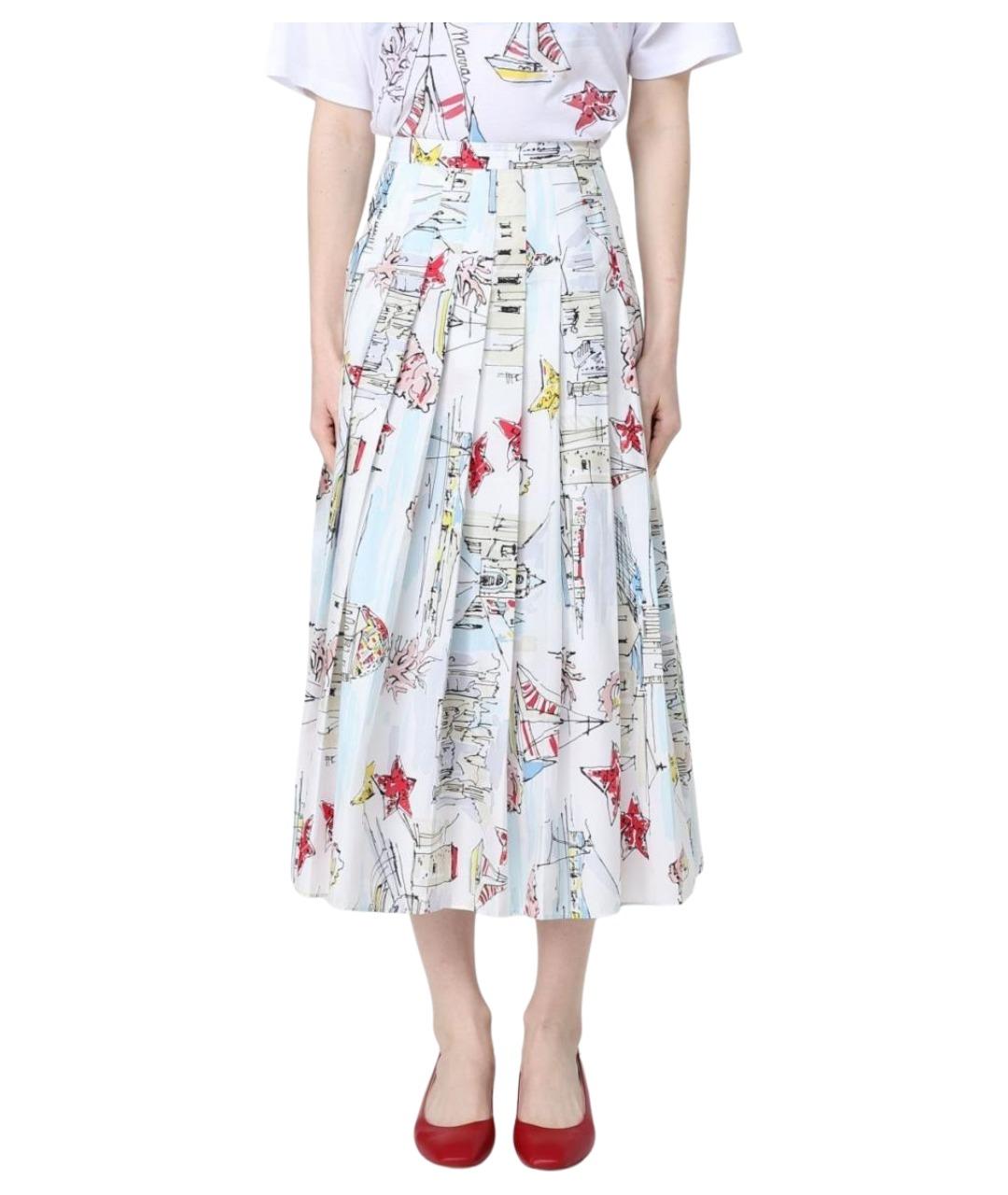 ANTONIO MARRAS Белая хлопковая юбка миди, фото 1