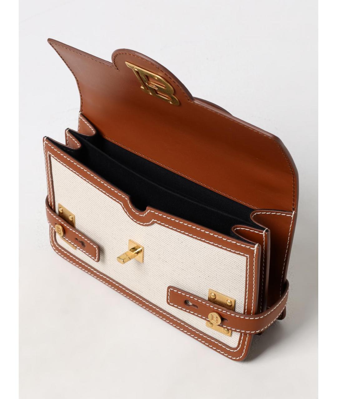 BALMAIN Бежевая хлопковая сумка с короткими ручками, фото 5