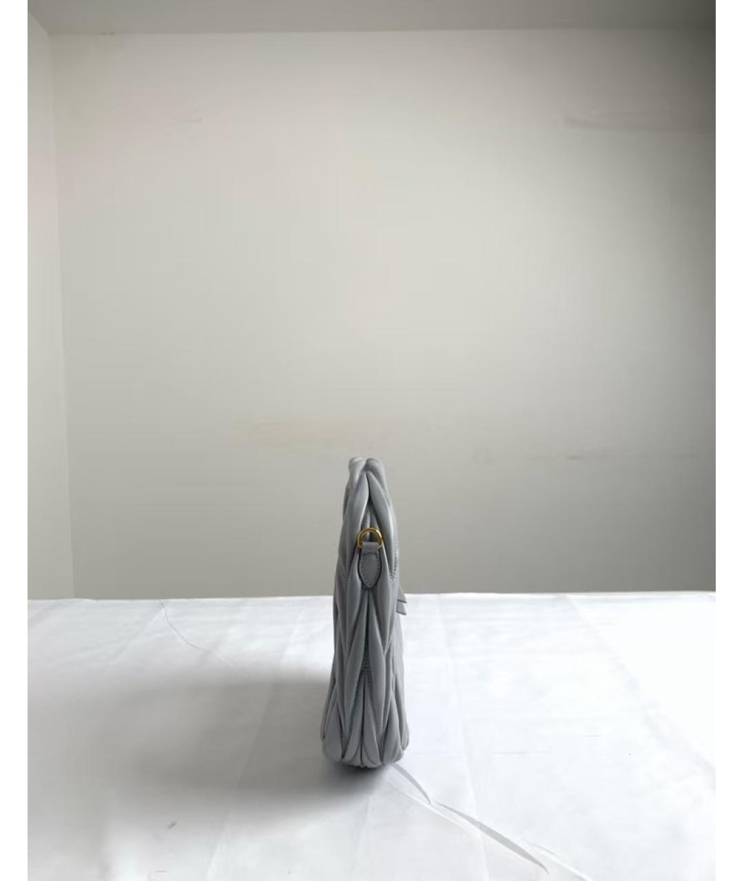 MIU MIU Голубая кожаная сумка через плечо, фото 5