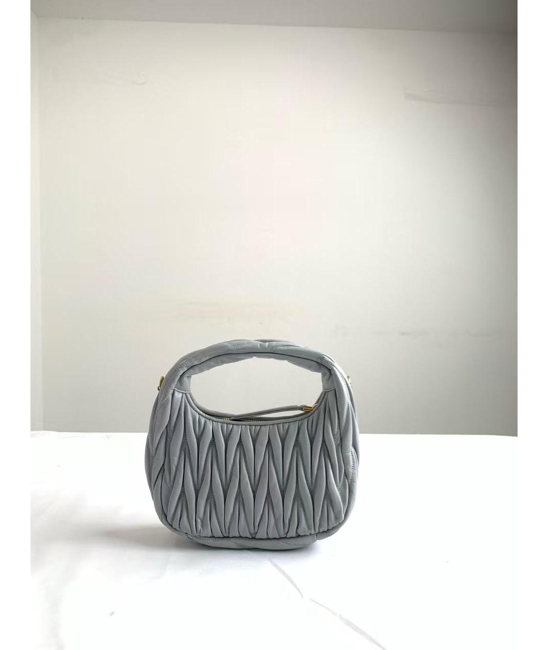 MIU MIU Голубая кожаная сумка через плечо, фото 4