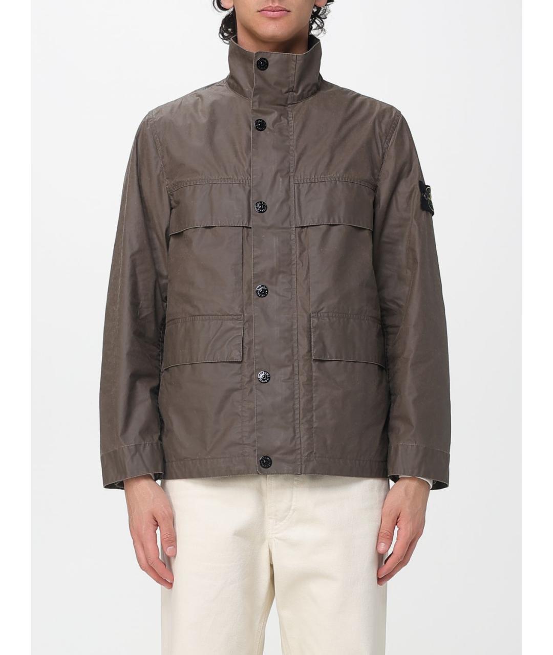 STONE ISLAND Коричневая полиэстеровая куртка, фото 5