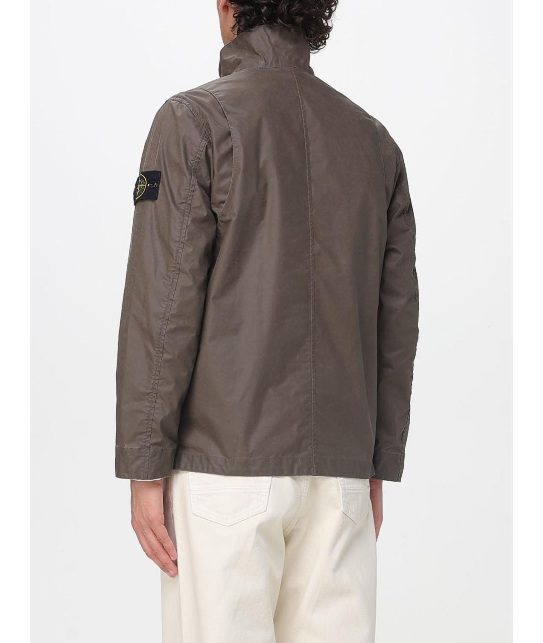STONE ISLAND Коричневая полиэстеровая куртка, фото 2