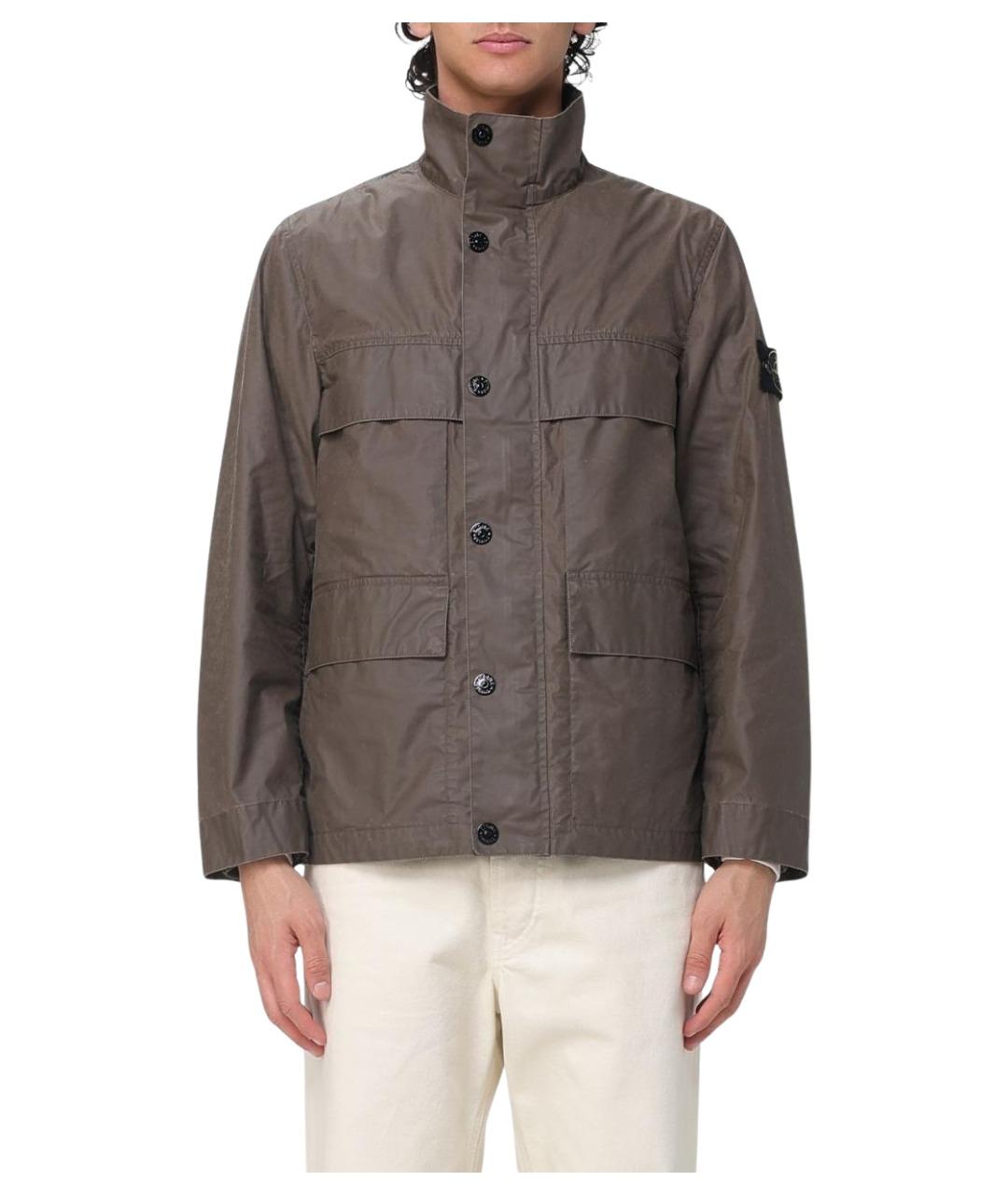STONE ISLAND Коричневая полиэстеровая куртка, фото 1