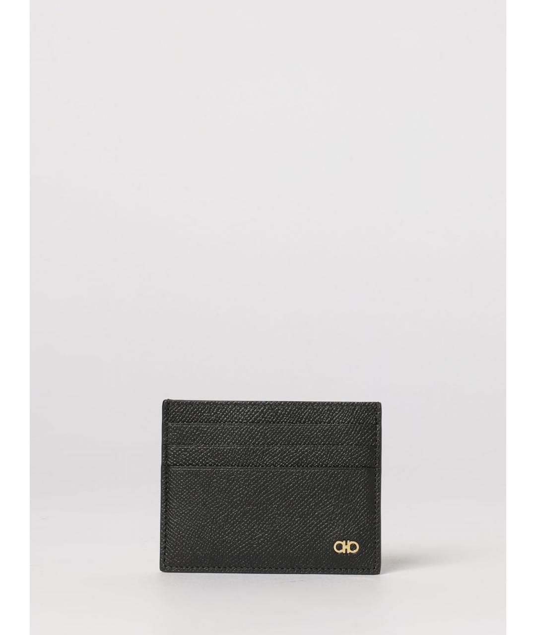 FERRAGAMO Черный кожаный кардхолдер, фото 3